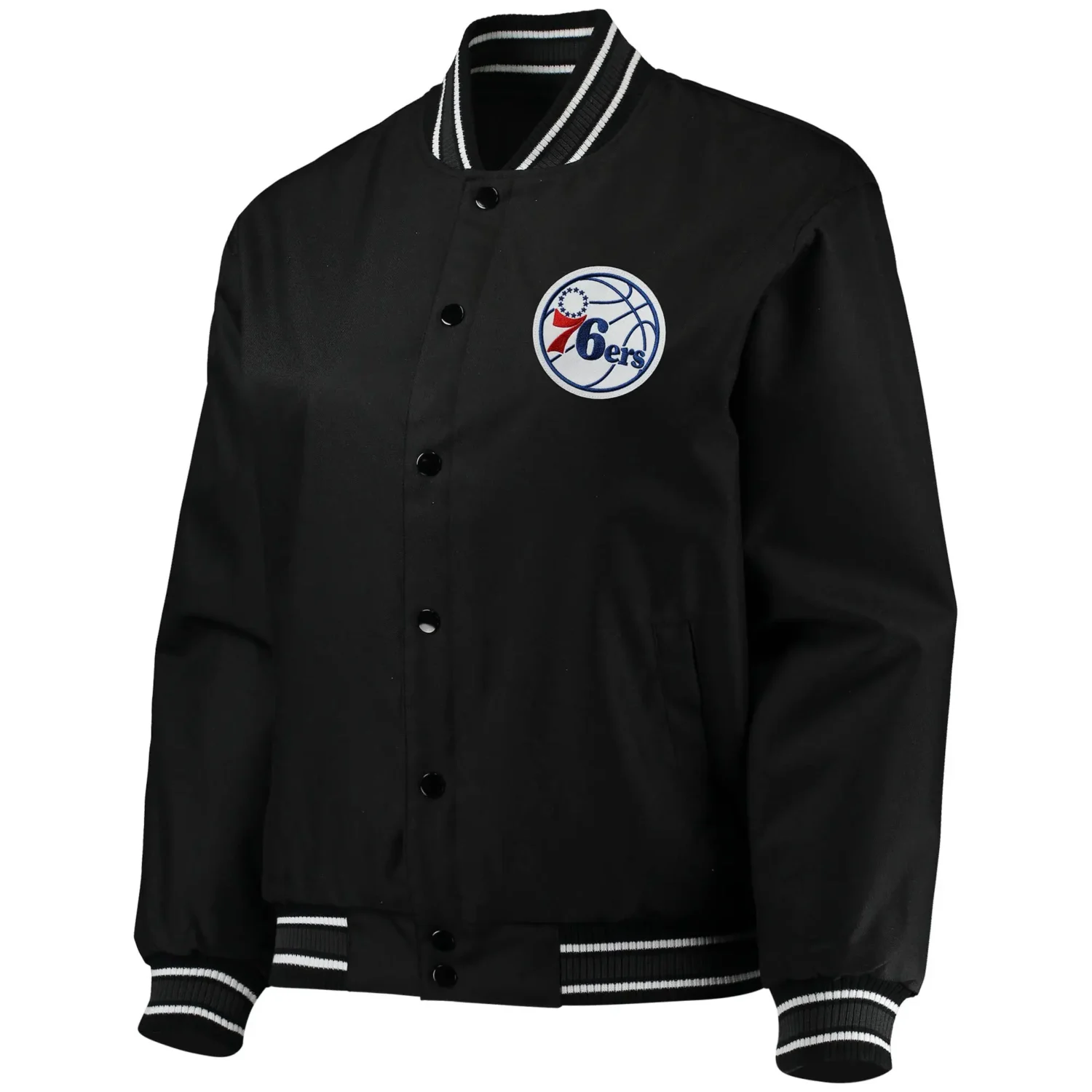 Philadelphia 76ers Basketball Team Players Full Snap Satin Varsity Jacket TeamJacketShop