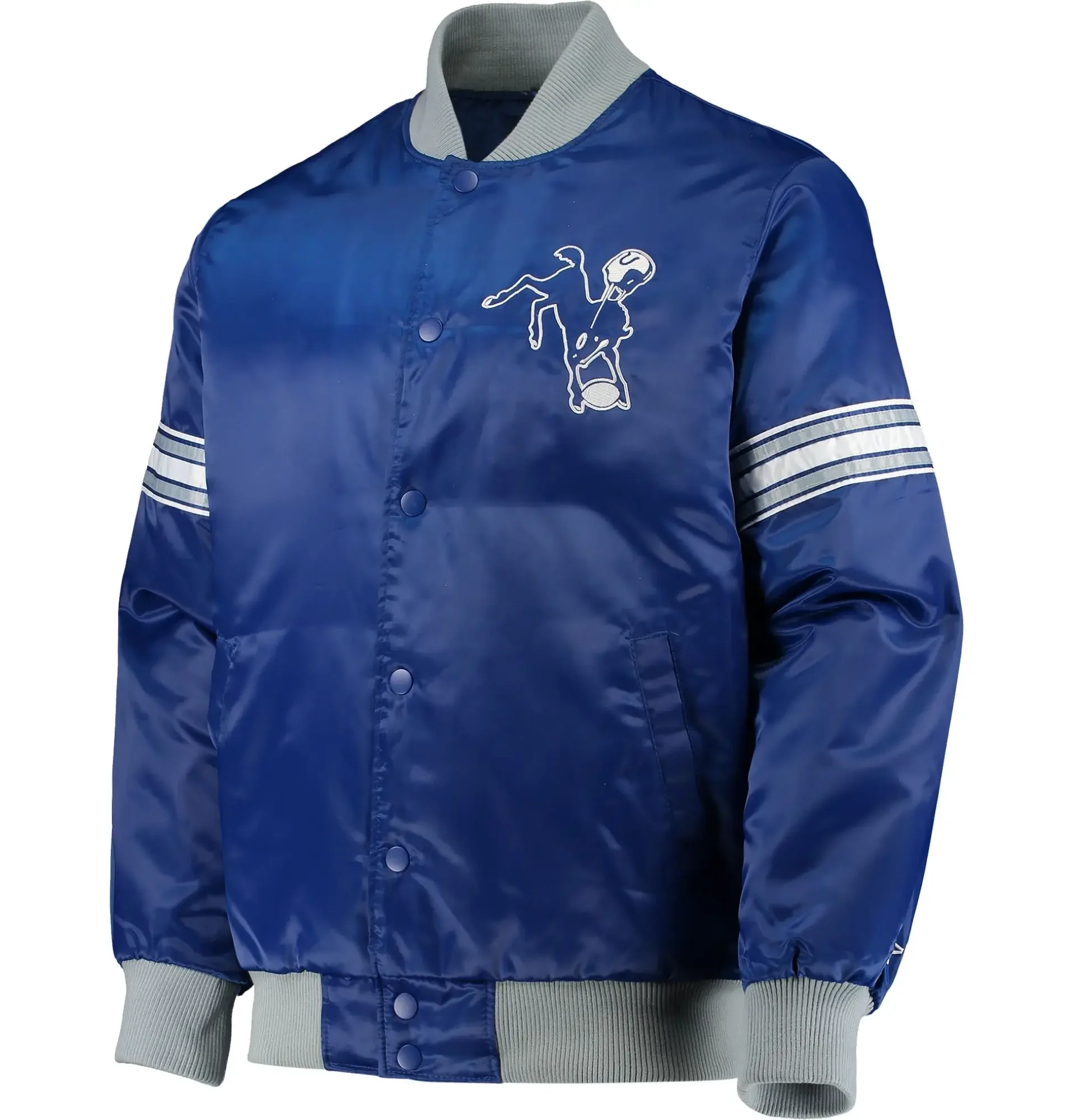 Indianapolis Colts Classic Rib Satin Varsity Jacket TeamJacketShop