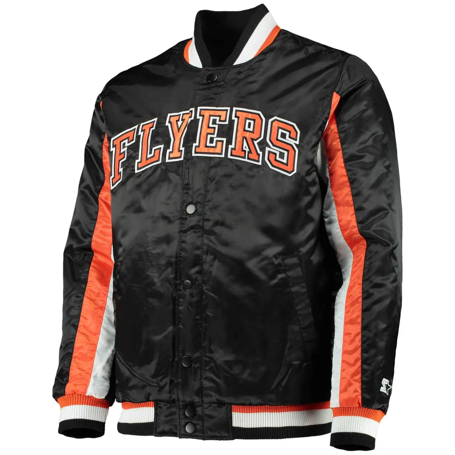 Philadelphia Flyers Starter The Ace BlackOrange Satin Varsity Team Jacket 1