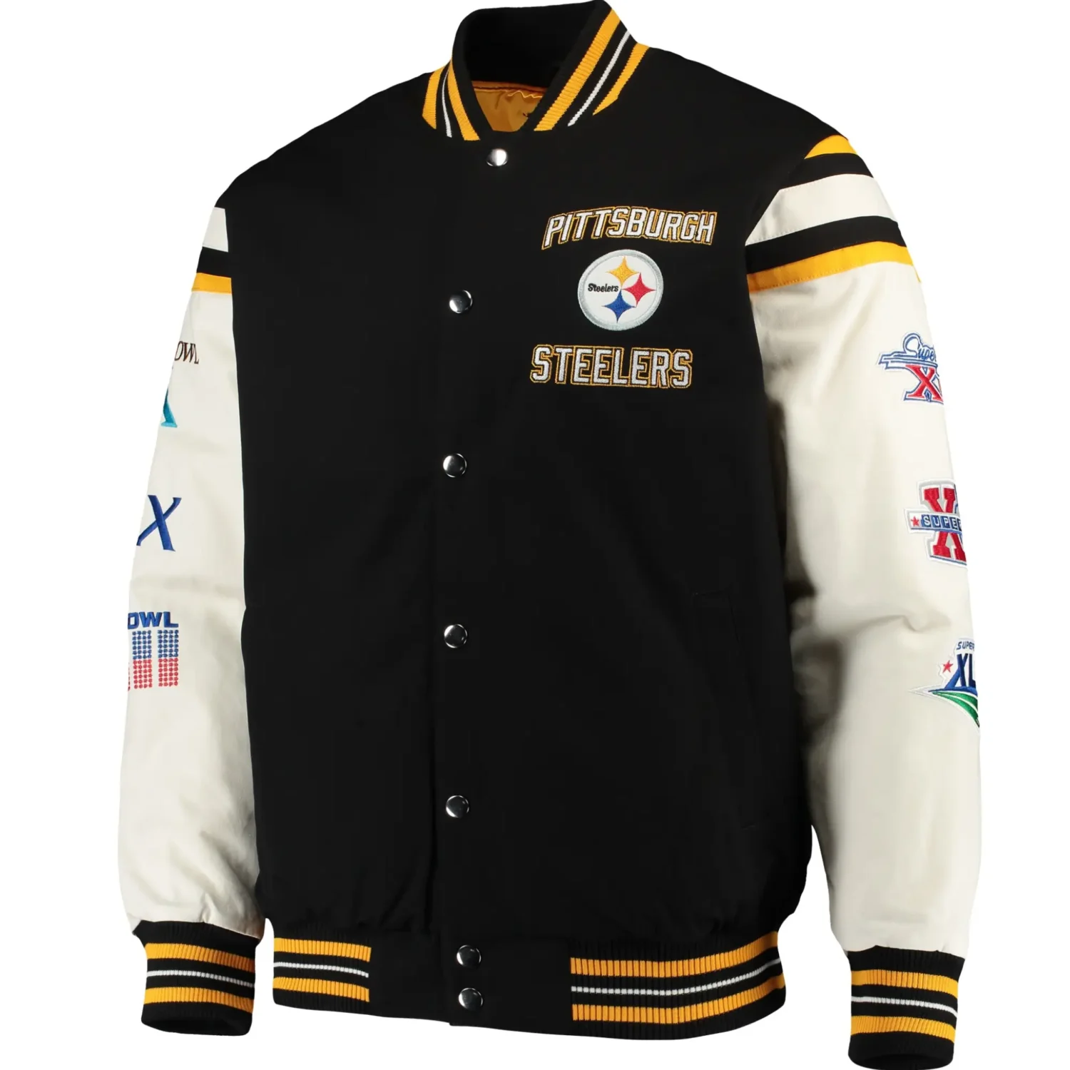 Pittsburgh Steelers G III Sports by Carl Banks Wool Leather Varsity Jacket TeamJacketShop