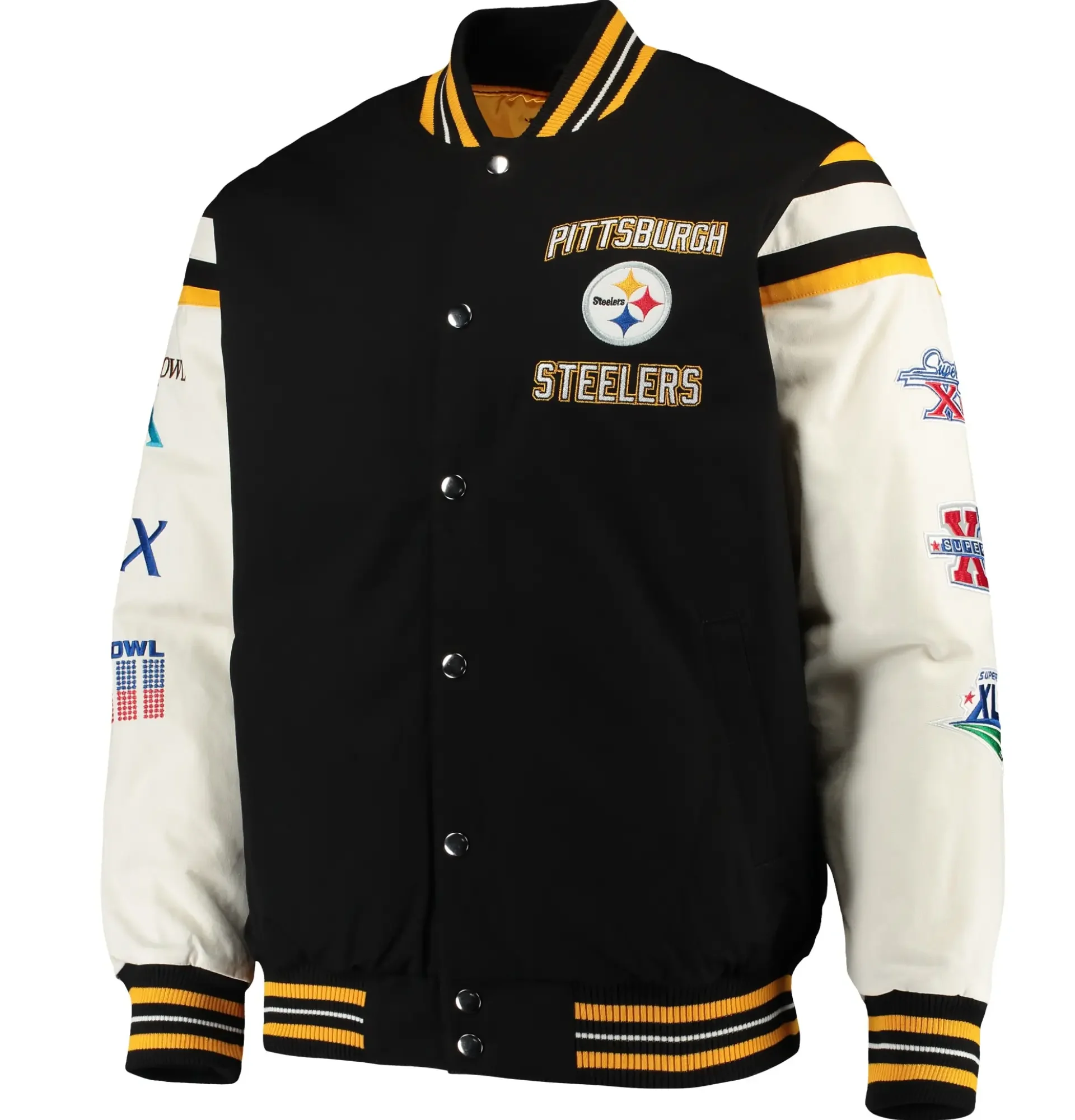 Pittsburgh Steelers G III Sports by Carl Banks Wool Leather Varsity Jacket TeamJacketShop