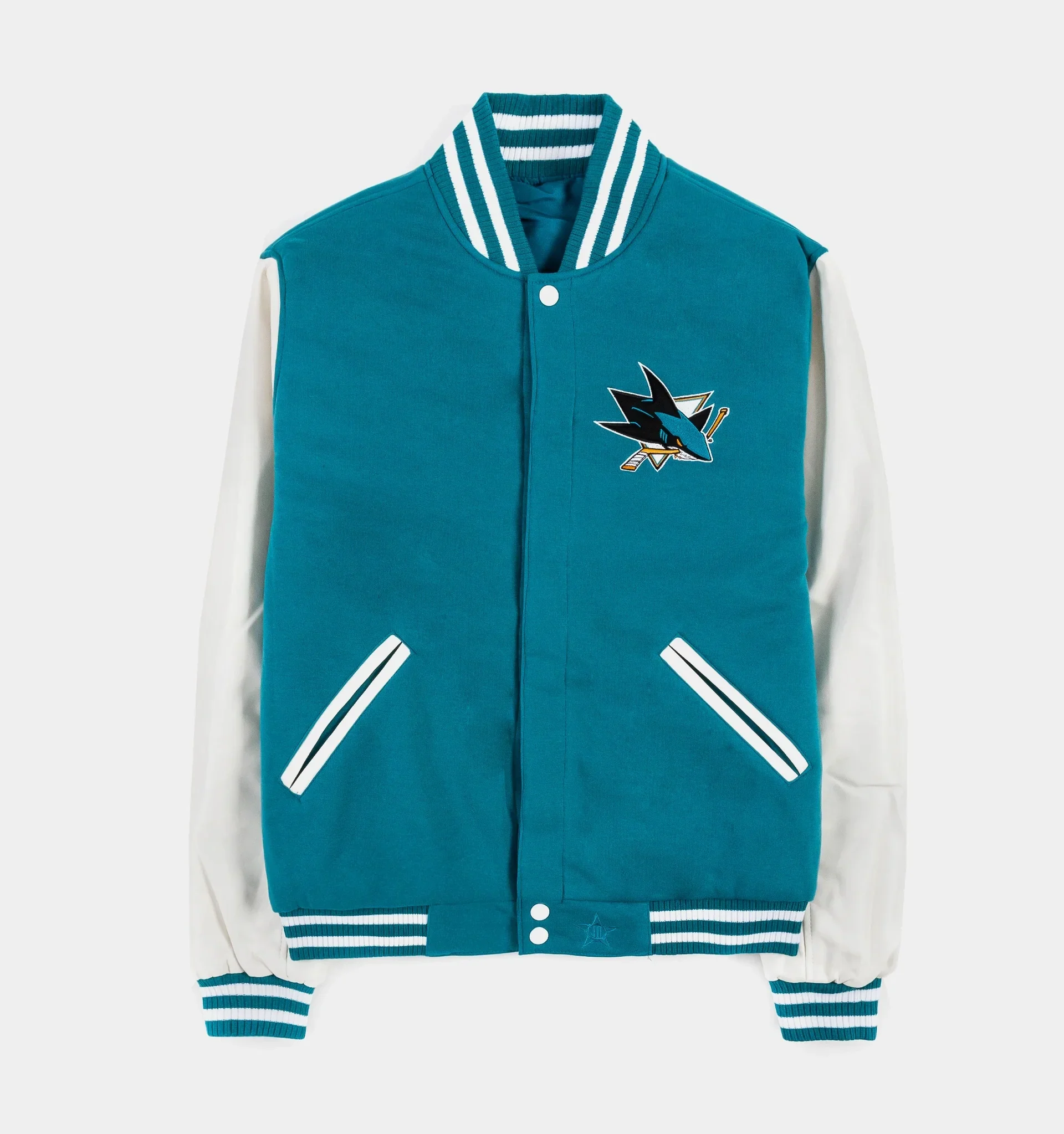 San-Jose-Sharks-Reversible-Teal-White-Letterman-Varsity-Jacket-TeamJacketShop