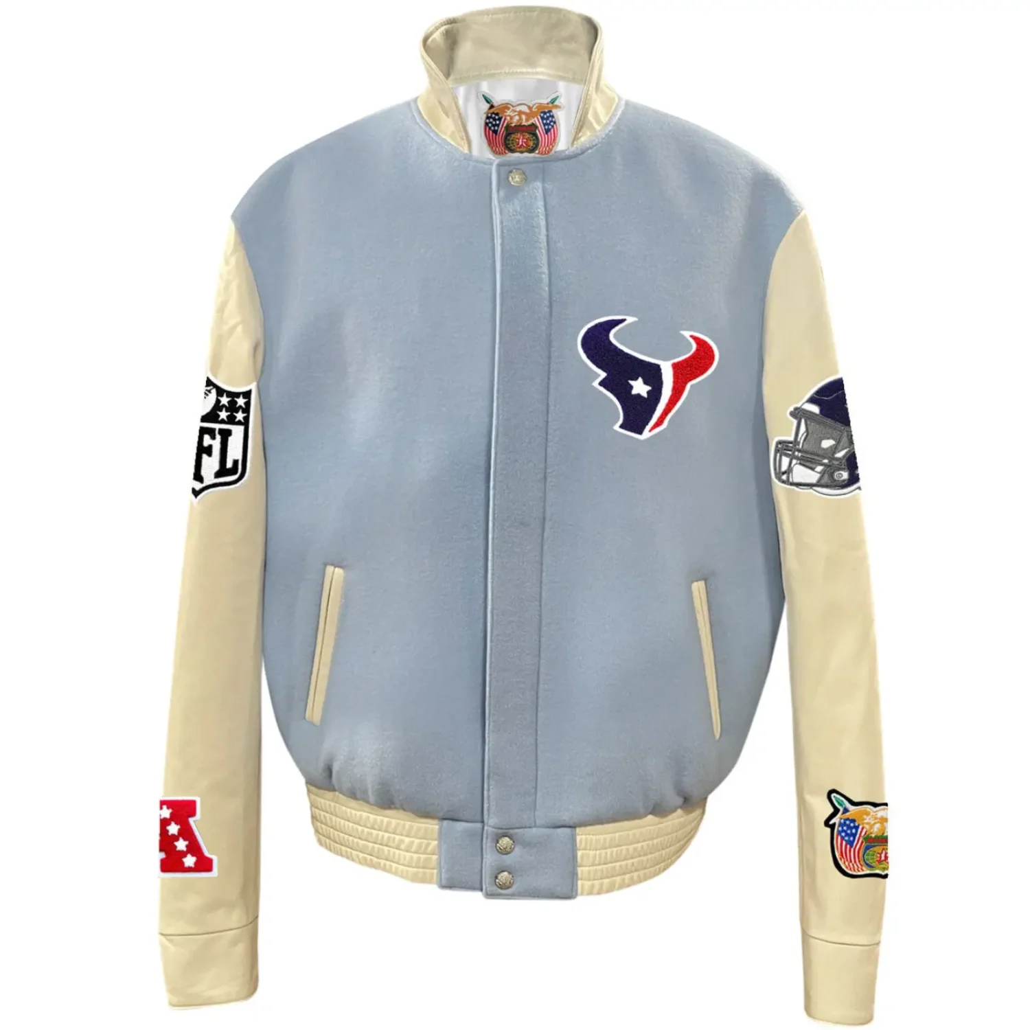 Houston Texans Jeff Hamilton Classic Wool Leather Varsity Jacket svj (3)