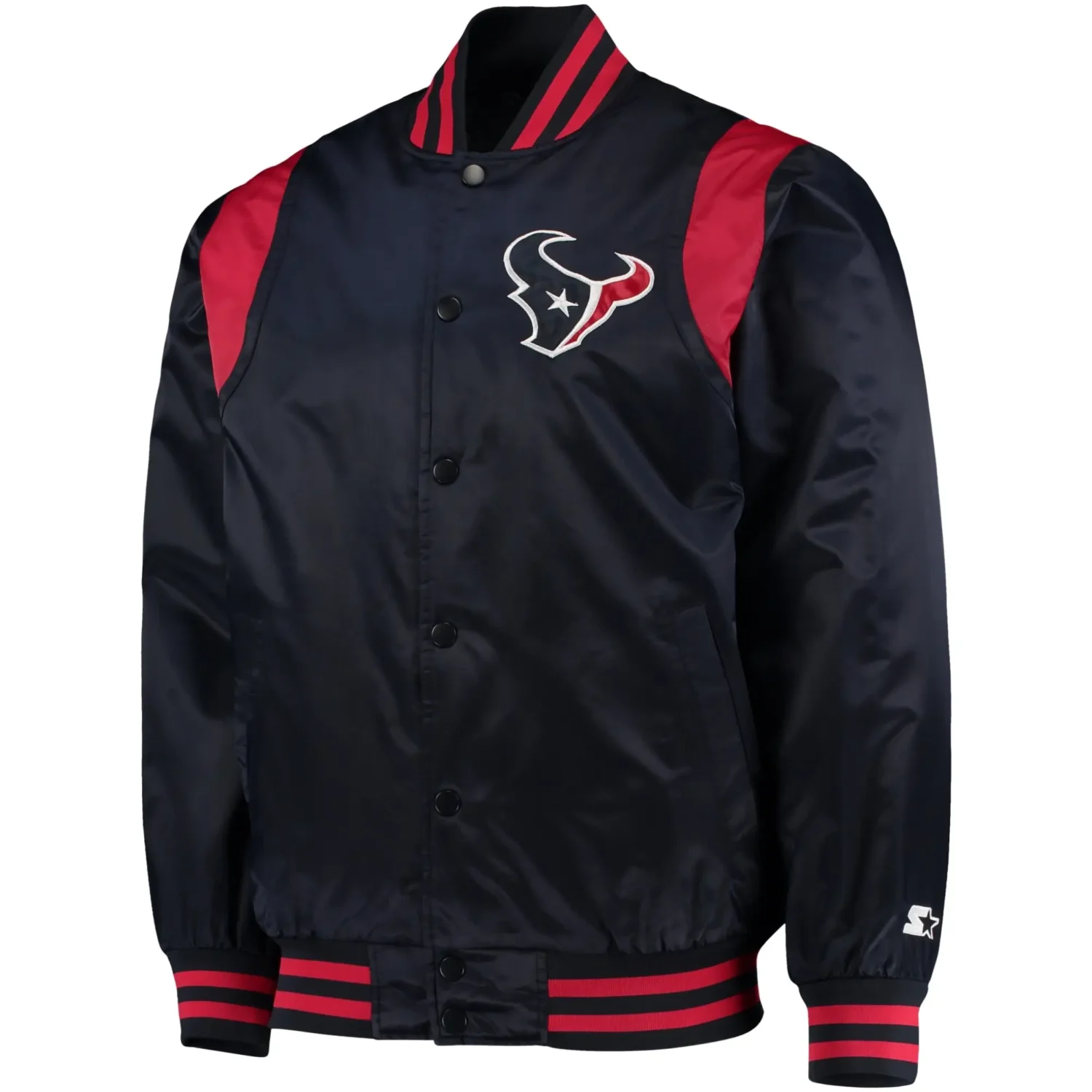 Houston Texans Navy Red Prime Time Twill Satin Varsity Jacket svj (3)