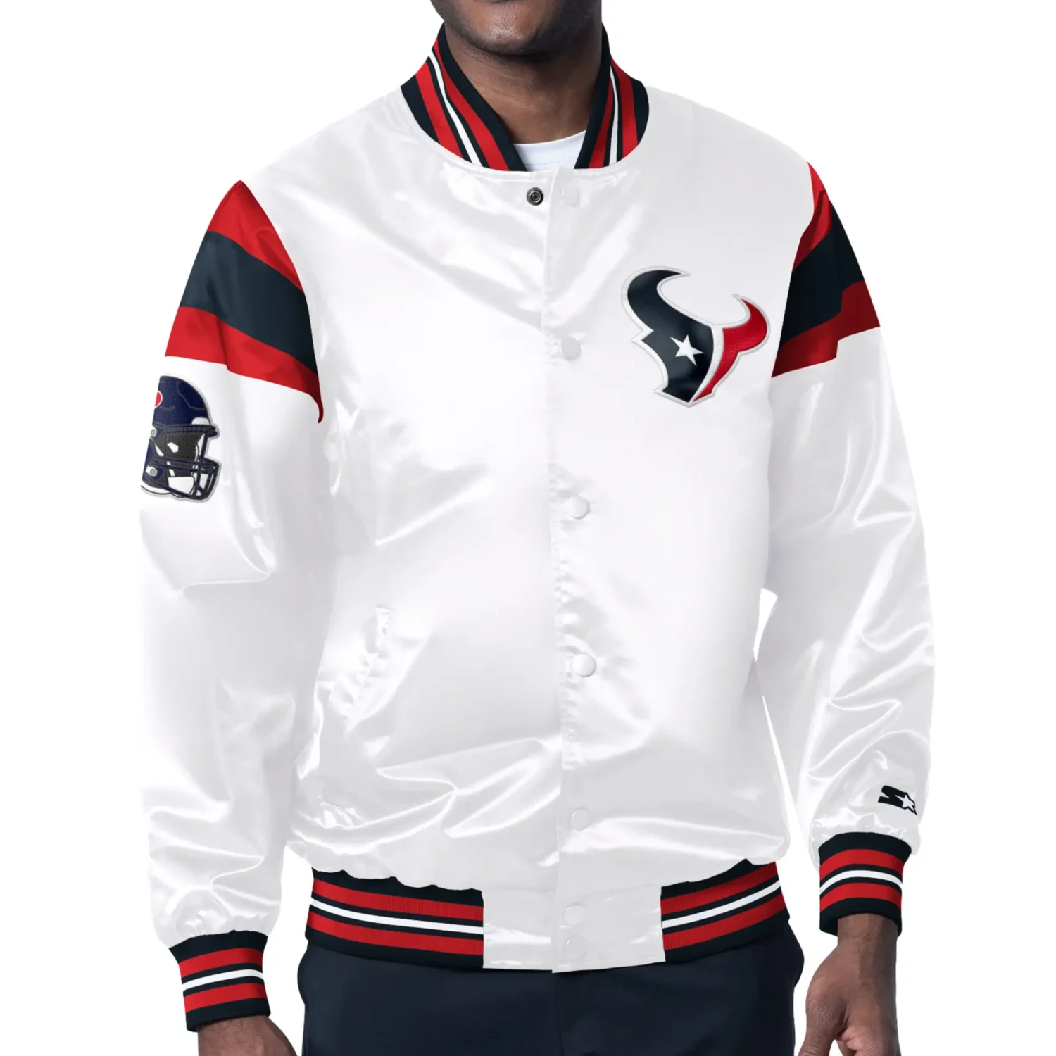 Houston Texans Starter Satin Varsity White Jacket svj (2)