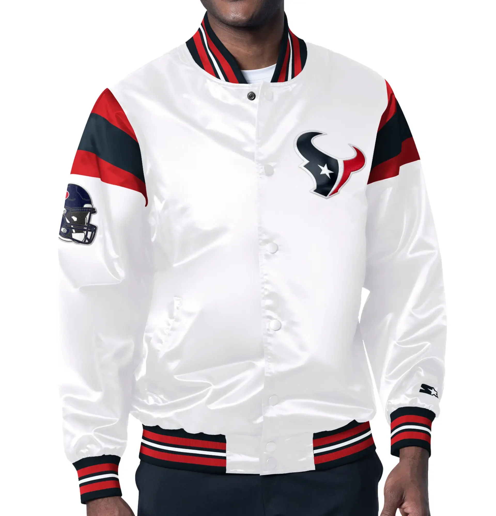 Houston Texans Starter Satin Varsity White Jacket svj (2)