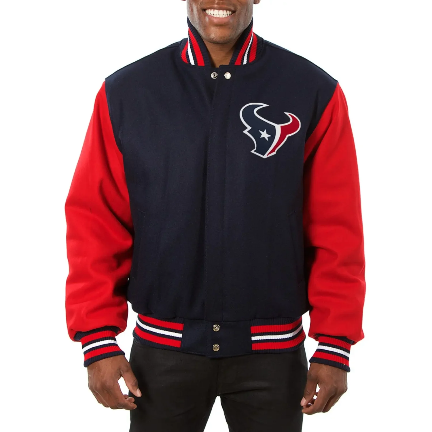 Houston Texans Wool Varsity Jacket Navy Red svj (2)