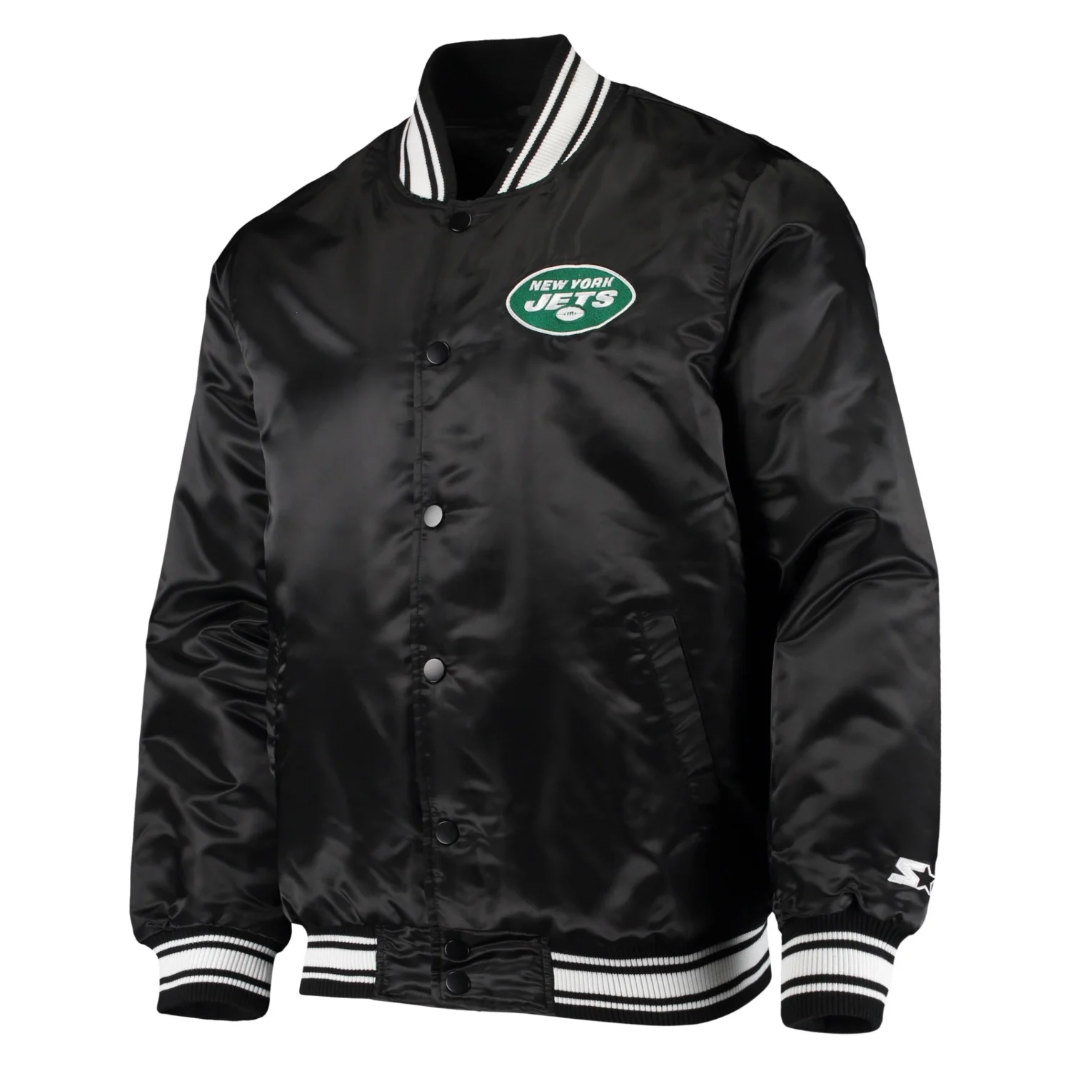 New York Jets Locker Room Satin Varsity Satin Jacket Black svj (1)