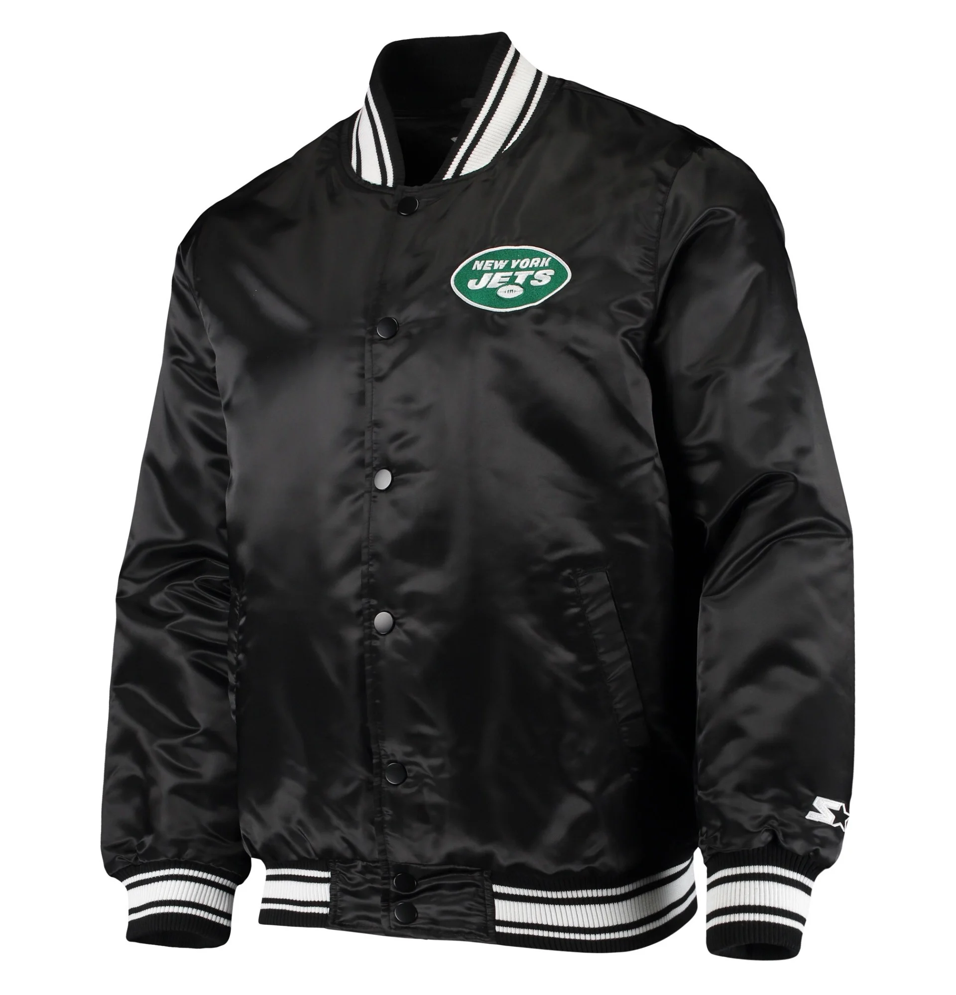 New York Jets Locker Room Satin Varsity Satin Jacket Black svj (1)
