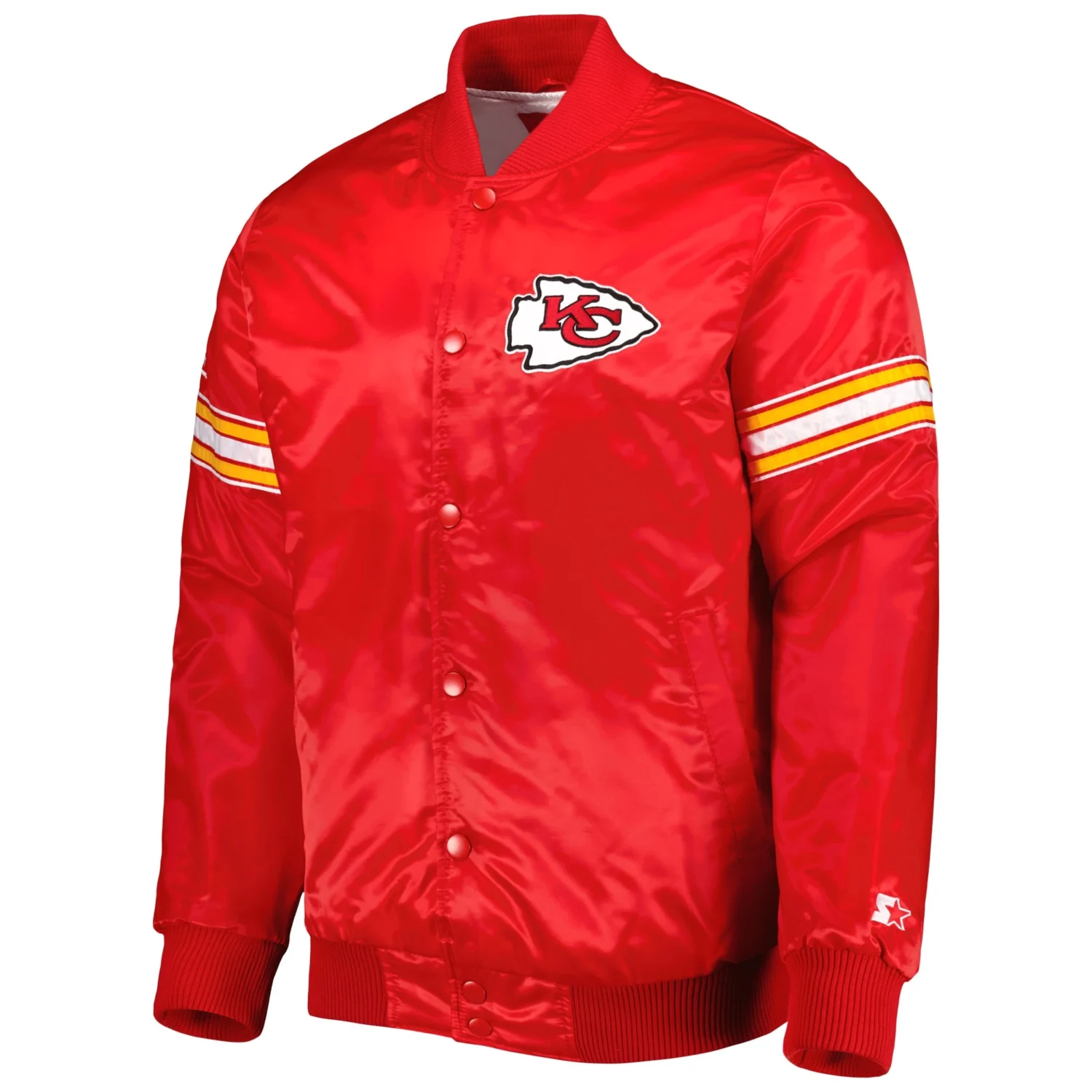 Kansas City Chiefs Starter Red The Pick and Roll Satin Varsity Jacket svj (4)