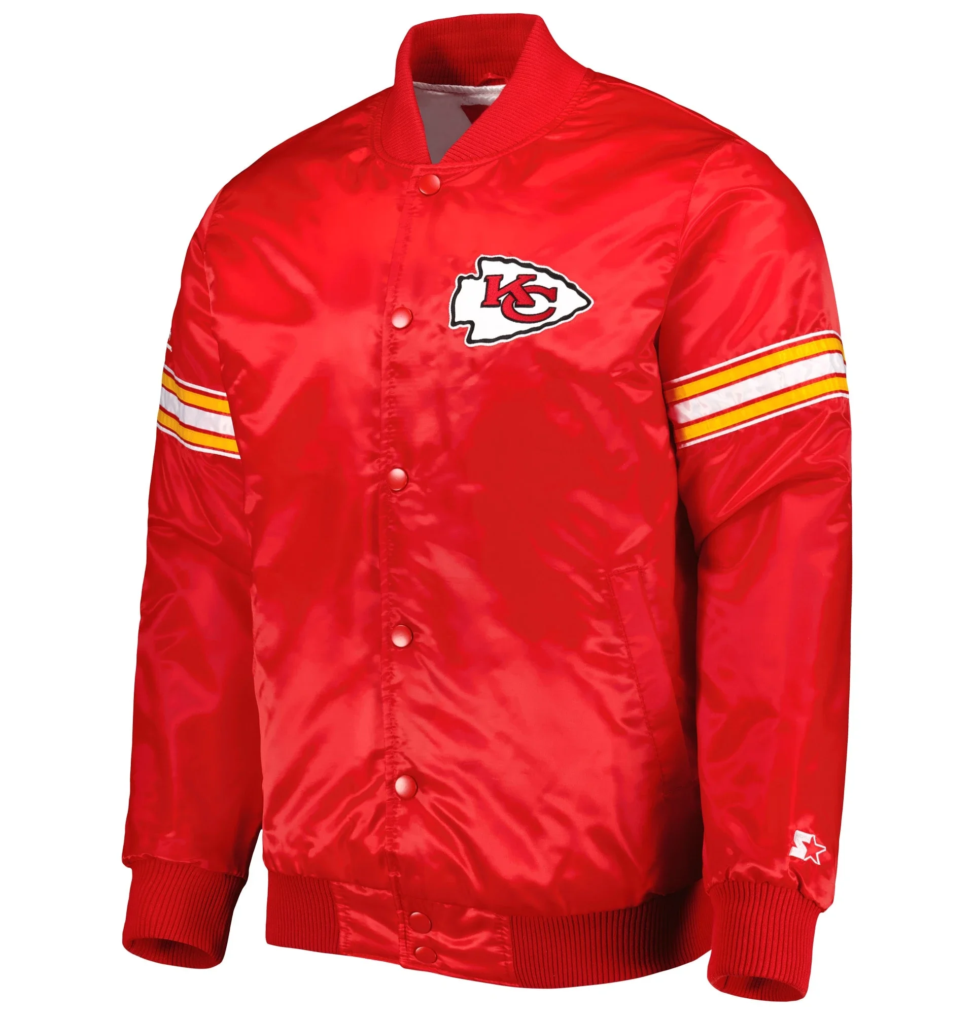 Kansas City Chiefs Starter Red The Pick and Roll Satin Varsity Jacket svj (4)