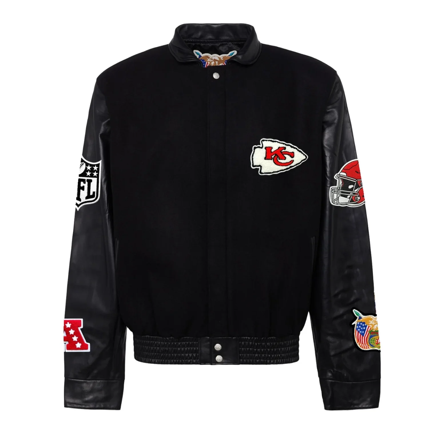 Kansas City Chiefs Wool Leather Varsity Jacket Black svj (2)