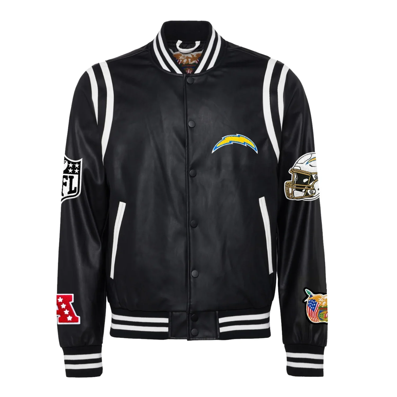 Los Angeles Chargers Leather Varsity Jacket Black svj (2)