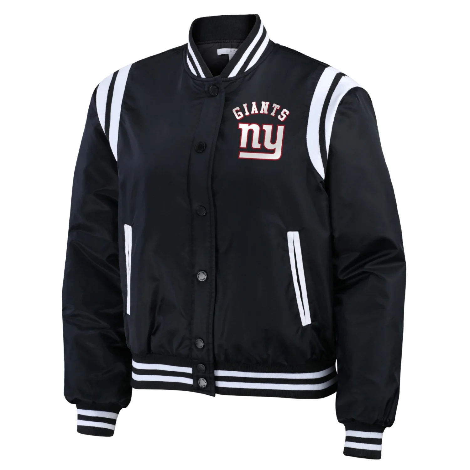 New York Giants WEAR by Erin Andrews Womens Bomber Jacket Black svj (6)